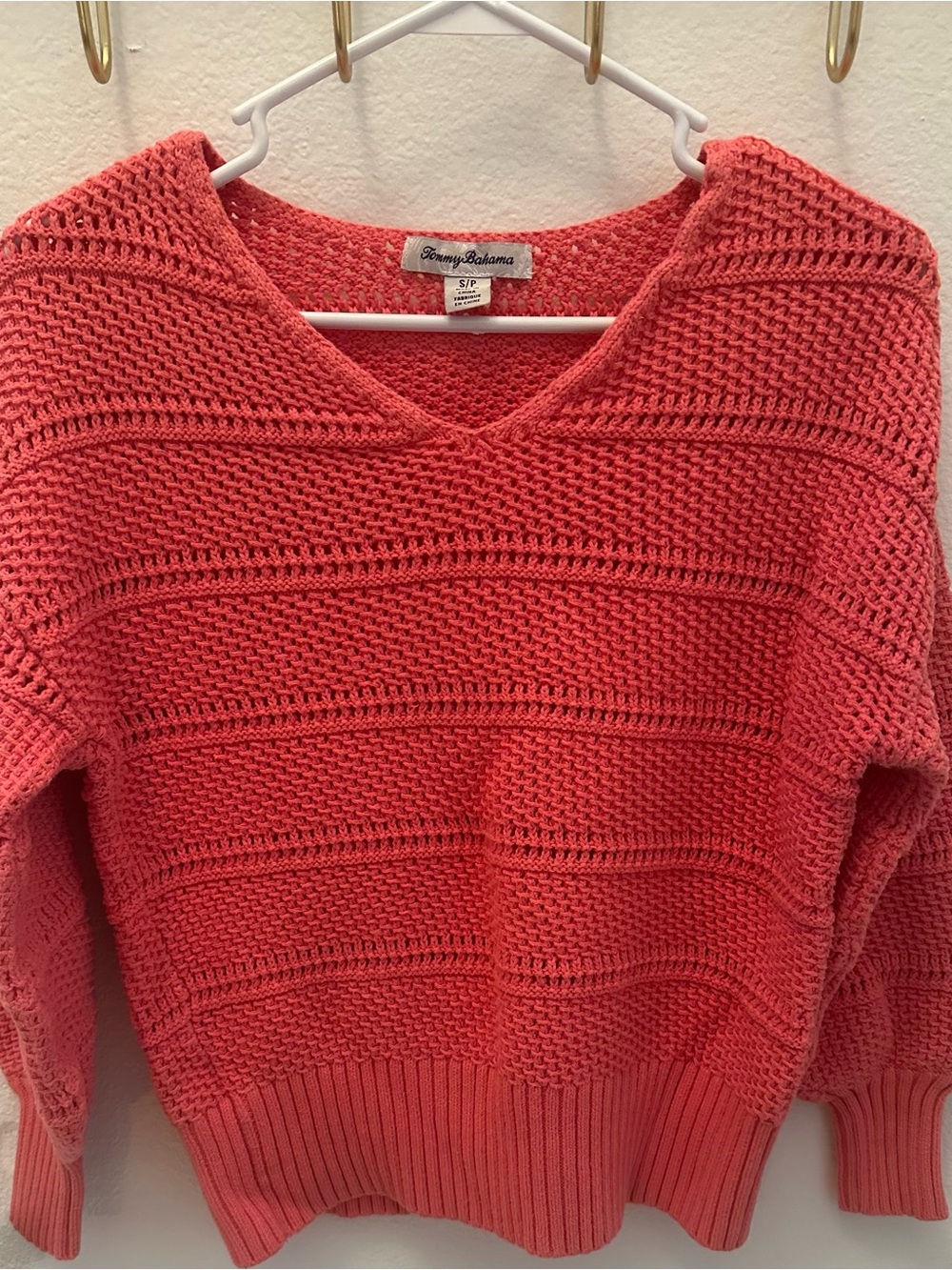 Tommy Bahama Coral Knit V-Neck Sweater